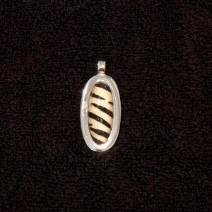 Silver Pendant w/Zebra Stripes